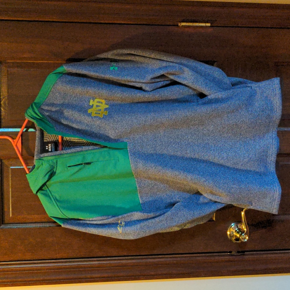 Notre dame quarter zip under armour NWT